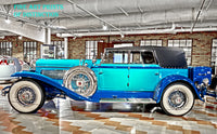 1930 Duesenberg Model J blue Convertible Car Premium Print