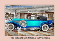 1930 Duesenberg Model J Convertible luxury Car Premium Poster