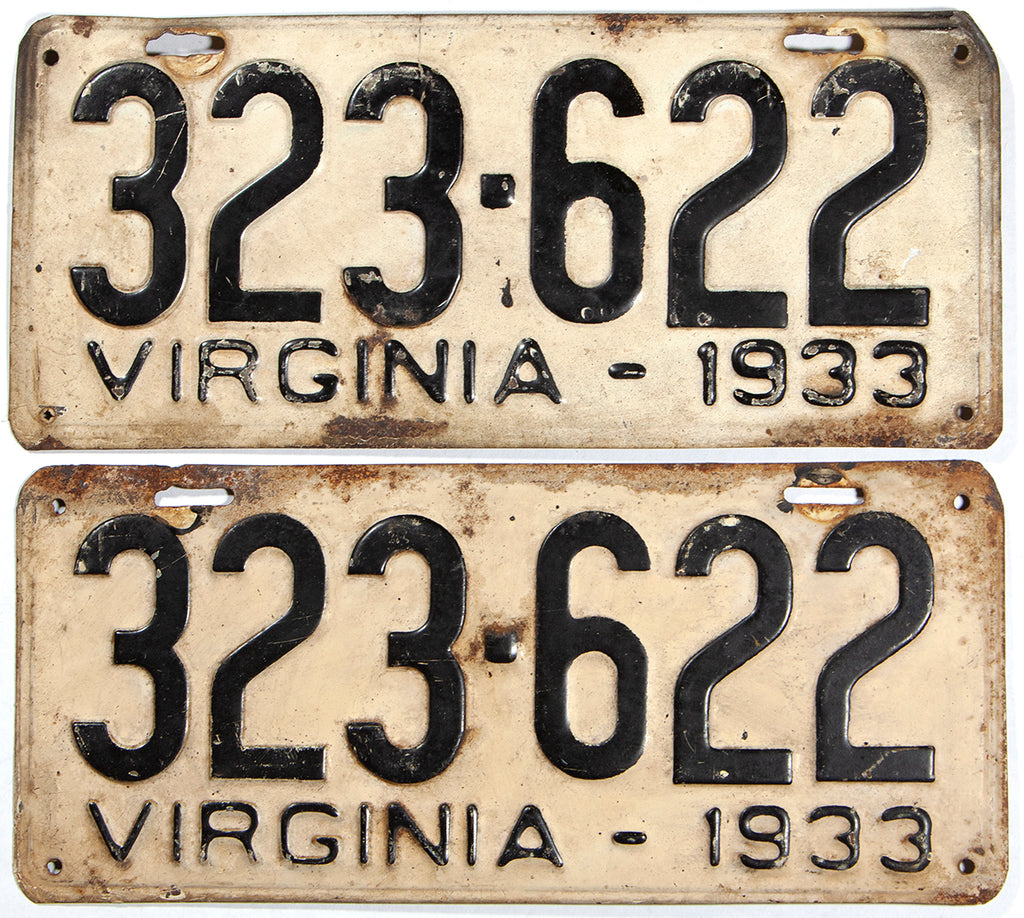 1933 Virginia License Plates | Brandywine General Store