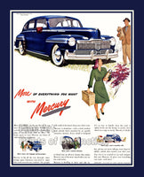 1947 Four Door Ford Mercury Eight in full page advertisement