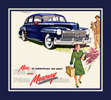 Blue Ford Mercury Eight from 1947 Year of Manufacture Art Print