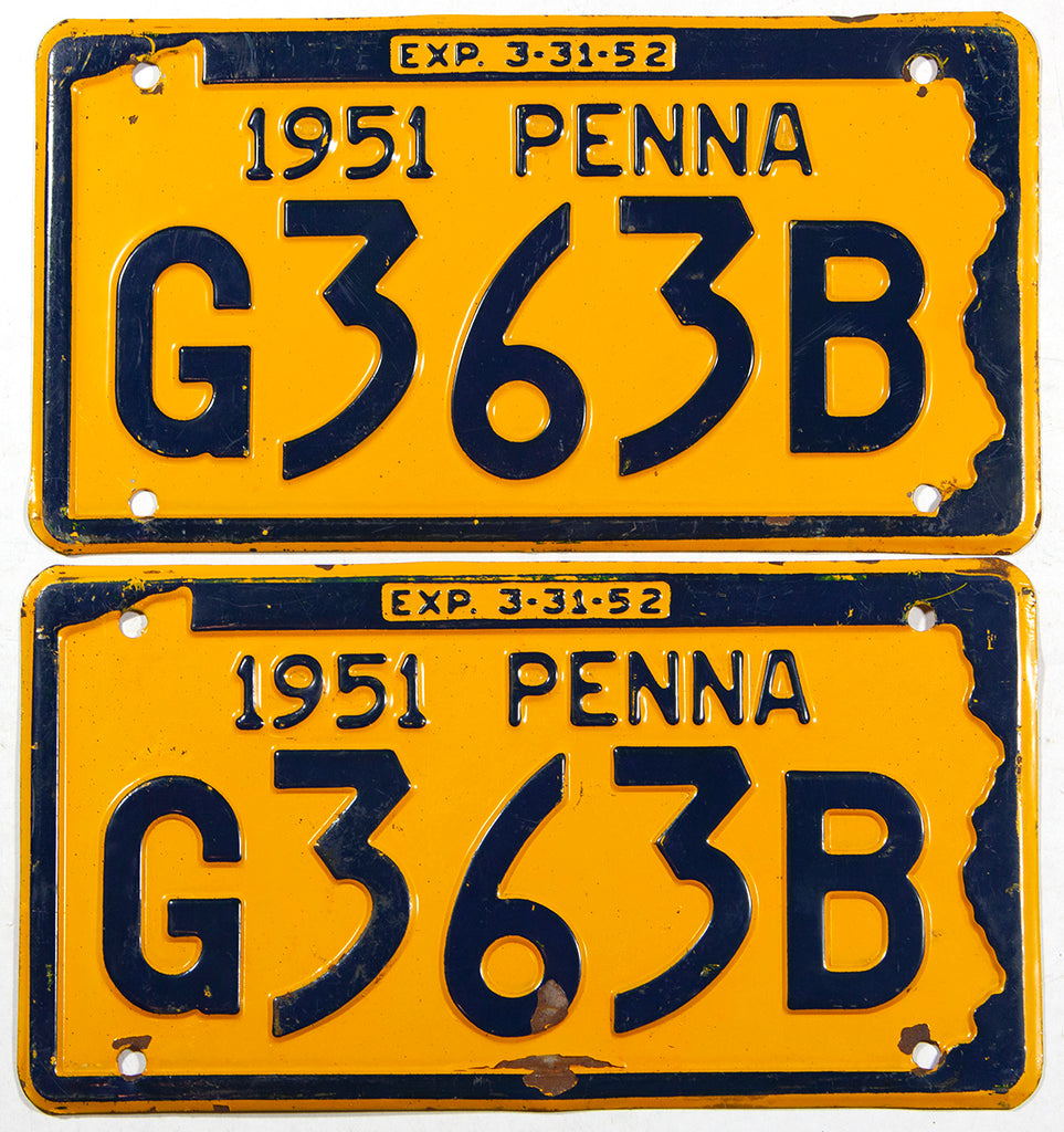 1951 Pennsylvania License Plate | Brandywine General Store