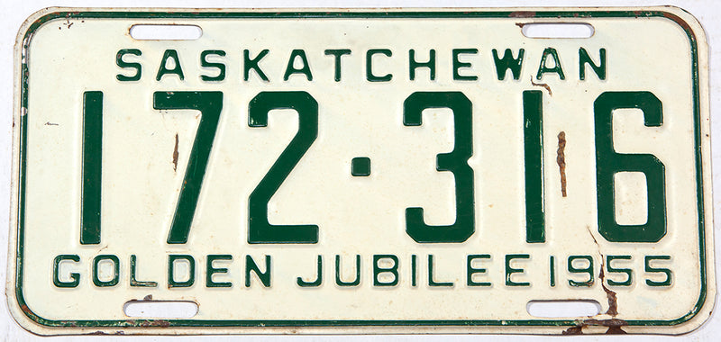 1955 Saskatchewan License Plate | Brandywine General Store