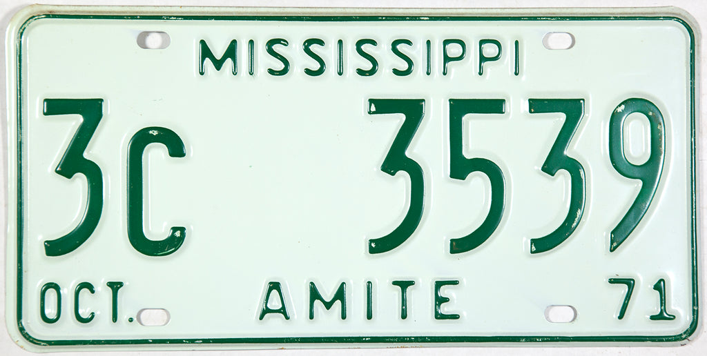 1971 Mississippi License Plate | Brandywine General Store