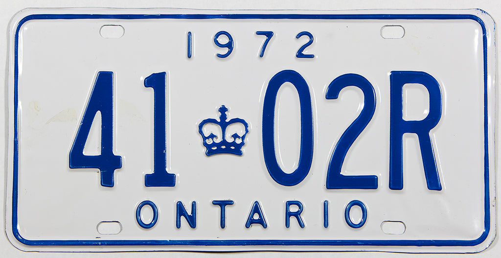 1972 Ontario License Plates | Brandywine General Store