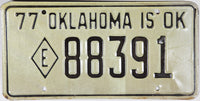 1977 Oklahoma Exempt License Plate