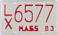 1983 Massachusetts Motorcycle License Plate