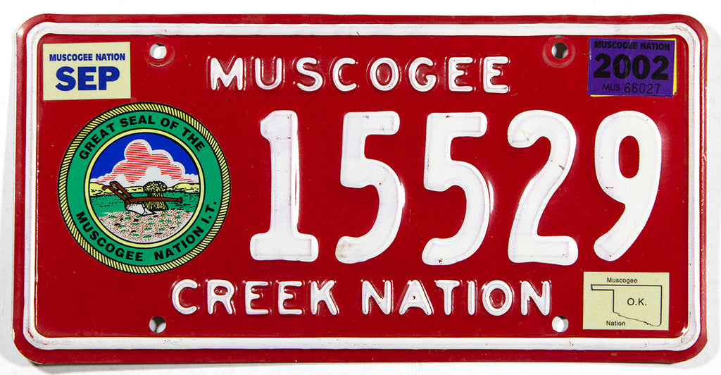 1998 - 2004 Oklahoma Muscogee Nation License Plate | Brandywine General ...