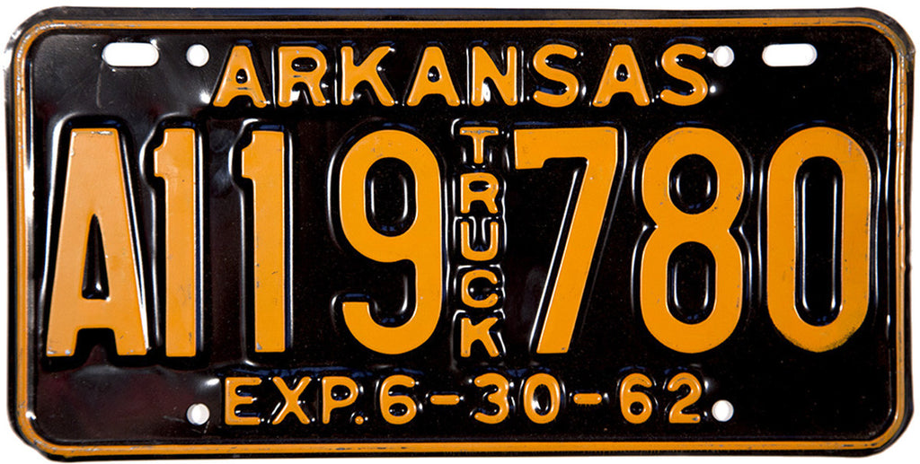 1962 Arkansas Truck License Plate | Brandywine General Store