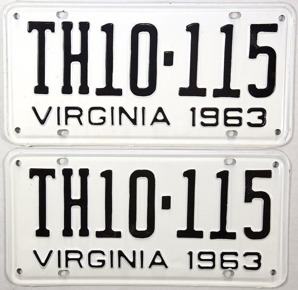 1963 Virginia Truck License Plates | Brandywine General Store