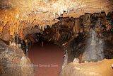 art print of a yawning chasm with many formations in Luray Caverns