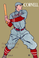 Cornell Baseball Player from 1908 in batting stance art print