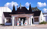 Exxon Gas Station 1950s Vintage Premium Automobila Print