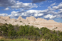 Rock Formations and Cedar Trees in Badlands Park in South Dakota Art Print