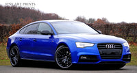 Audi Blue Luxury Sedan Premium Print