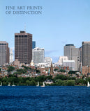 art print of Boston MA and Charles river with sailboats