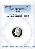 2004-S Roosevelt Silver Dime PCGS Proof 70 Deep Cameo