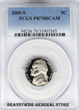 2000-S Jefferson Nickel PCGS Proof 70 Deep Cameo