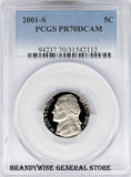 2001-S Jefferson Nickel PCGS Proof 70 Deep Cameo