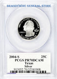 2004-S Texas Silver Statehood Quarter PCGS Proof 70 Deep Cameo Obverse