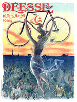 art print of Deesse Bicycle French Lithograph Advertising Poster