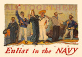 World War I poster All Together Enlist in the Navy from 1917 art print