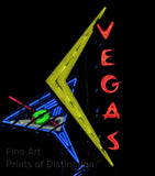 Neon Cocktail Sign on Historic Fremont Street in Las Vegas Nevada art print