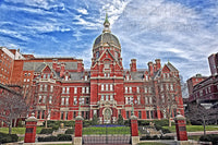 Original Brick Hospital building of Johns Hopkins University Art Print