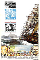 Mutiny on the Bounty Movie Poster starring Marlon Brando and Trevor Howard as Captain Bligh art print