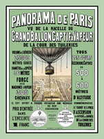 Panorama De Paris Hot Air Balloon Rides antique ad art print