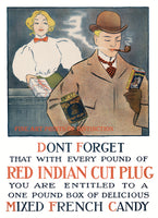 art print of an antique ad for Red Indian Cut Plug tobacco