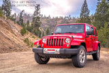 Jeep Wrangler Red Off Road Vehicle premium print