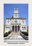 Rockingham County Courthouse in Harrisonburg Virginia in a vertical format with border