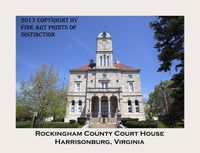 Rockingham County Courthouse Art Poster with Border