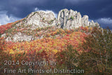 Seneca Rocks Under Brewing Storm Clouds Art Print