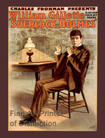 Sherlock Holmes starring William Gillette Theater Poster art print