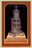 New Superb wood stove antique advertisement art print