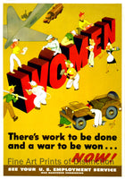 art print of WWII Poster Women There is Work to be Done