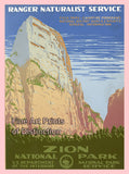 antique Zion National Park Travel Poster art print